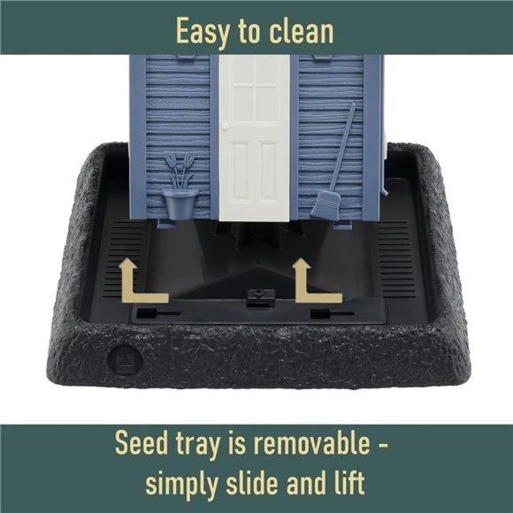 Village Collection Blue Cottage Birdfeeder: Easy Fill and Clean. Squirrel Proof - Picture 6 of 7